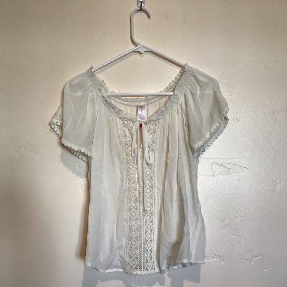 White Lacey top